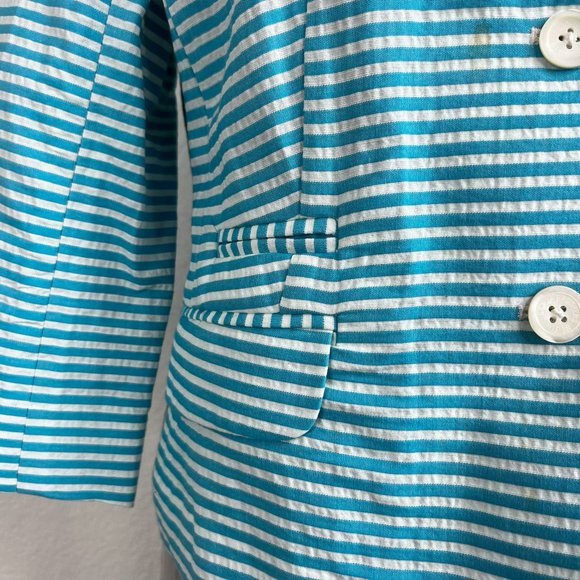 Brooks Brothers Stellita FitSeersucker Striped Cropped Blazer - Picture 2 of 11